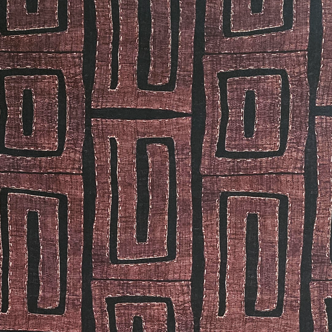 Modern Kuba Cloth Print Fabric  - Brown (#103BR)