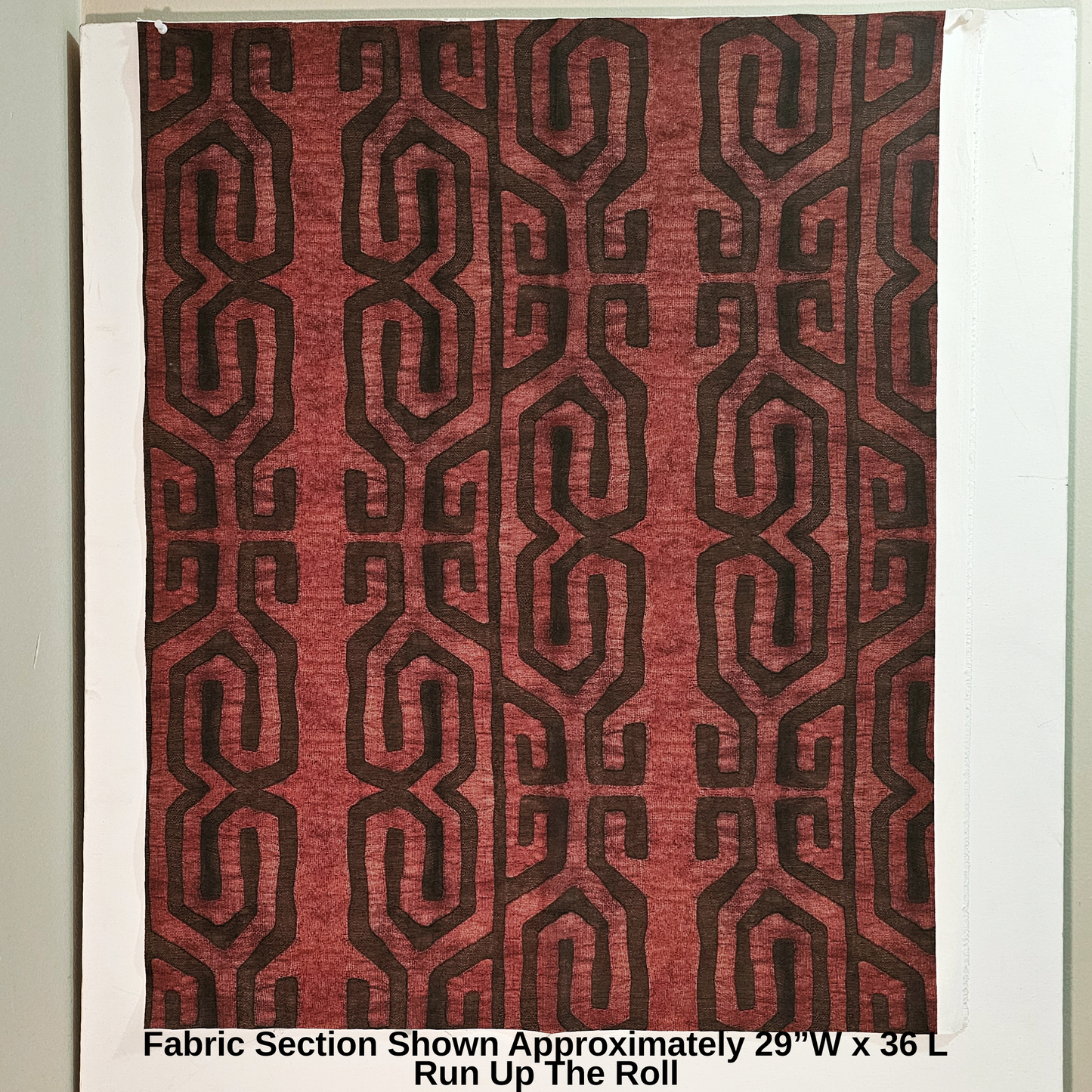 Tribal Kuba Cloth Print Fabric - Clay Brick (#104CB)