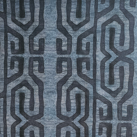 Tribal Kuba Cloth Print Fabric - Dusty Blue (#104DBL)