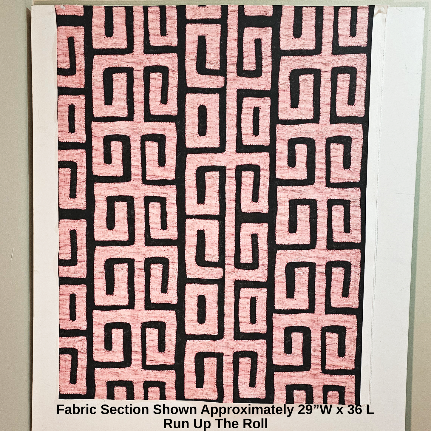 Traditional Kuba Cloth Print Fabric  - Pink