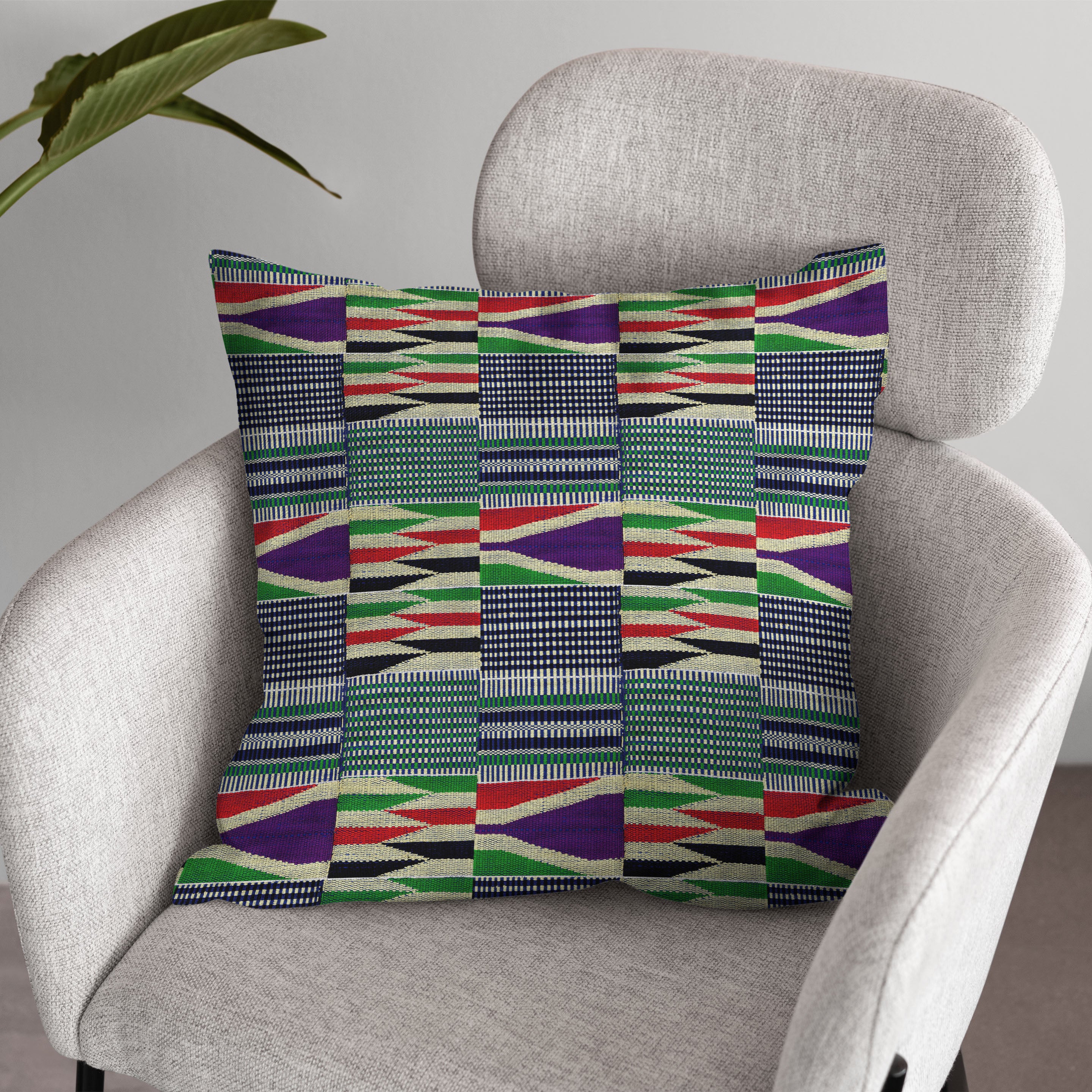 AnitaveeTextile African Throw Pillows in Tribal Kente Cloth Print 3 Sizes